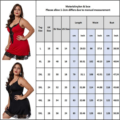 Plus Size Nightdress Satin Lingerie Sets