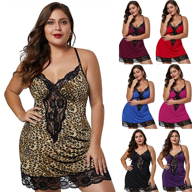 Plus Size Nightdress Satin Lingerie Sets