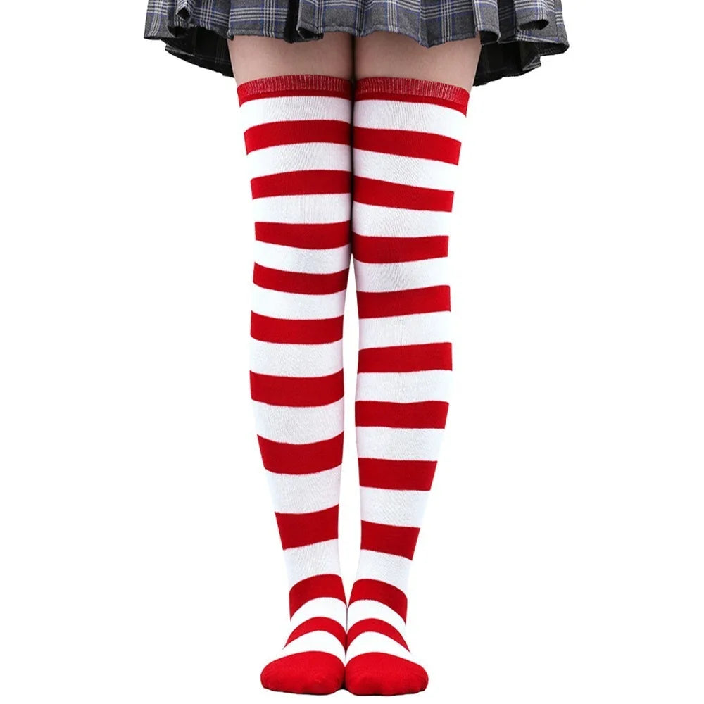 Over-Knee Colorful Striped Stockings