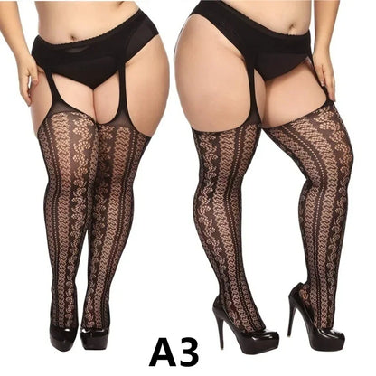 Lace Top Plus Size Knee Thigh High Socks