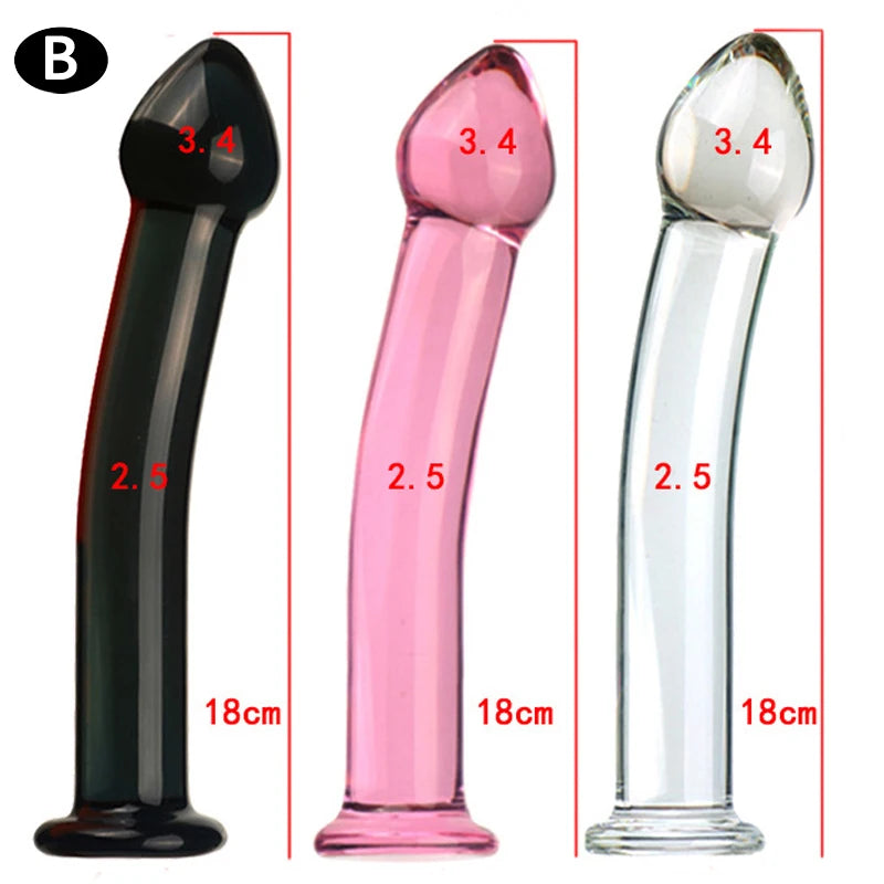 Glass anal dildo butt plug g-spot stimulator