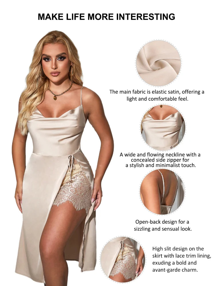 Curve Satin Slip Dress Babydolls