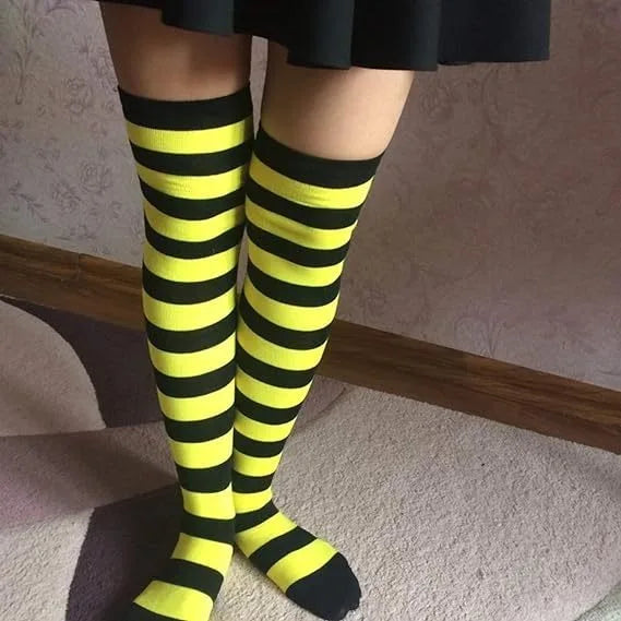 Over-Knee Colorful Striped Stockings