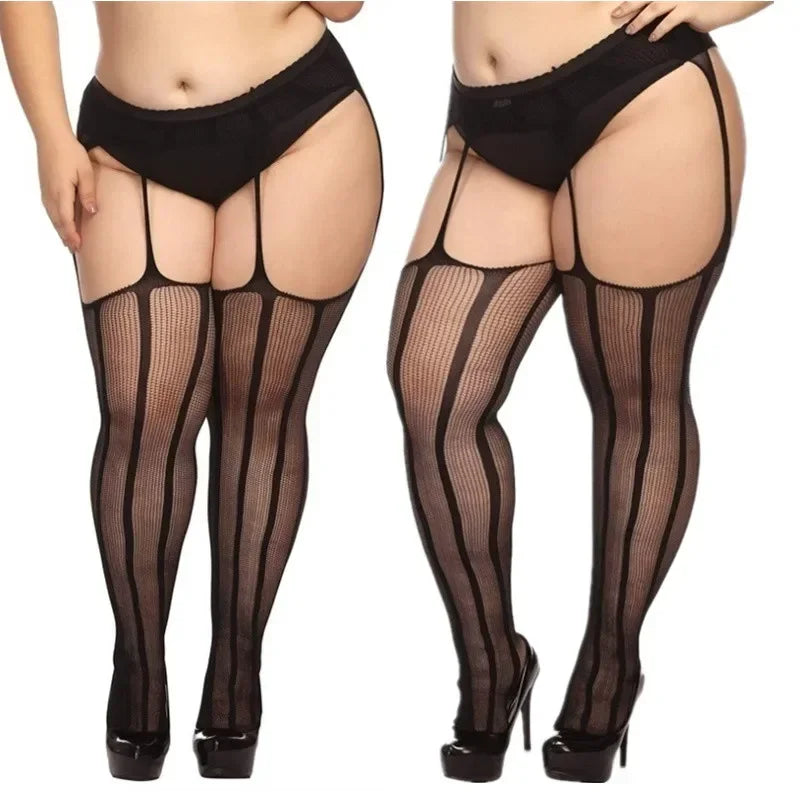 Lace Top Plus Size Knee Thigh High Socks