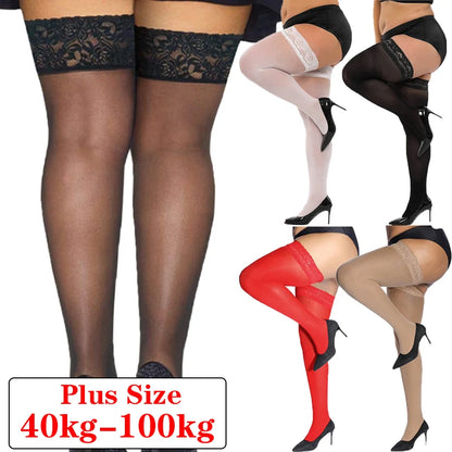 Lace Top Plus Size Knee Thigh High Socks