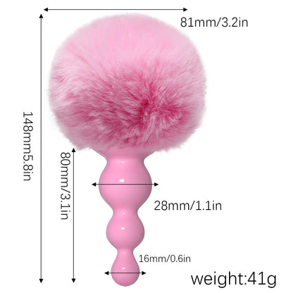 Rabbit Tail Silicone Anal Plug