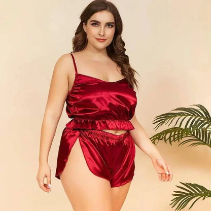 Plus Size Pajamas Set Camisole and Shorts Sleepwear