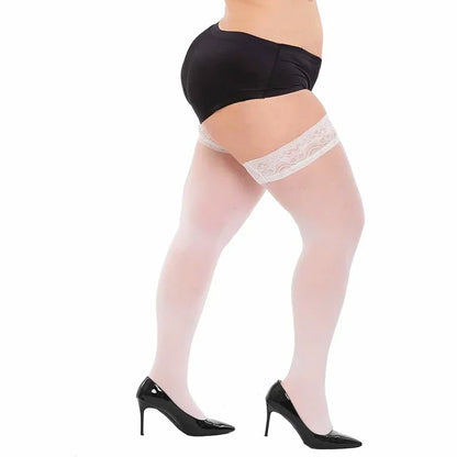 Lace Top Plus Size Knee Thigh High Socks