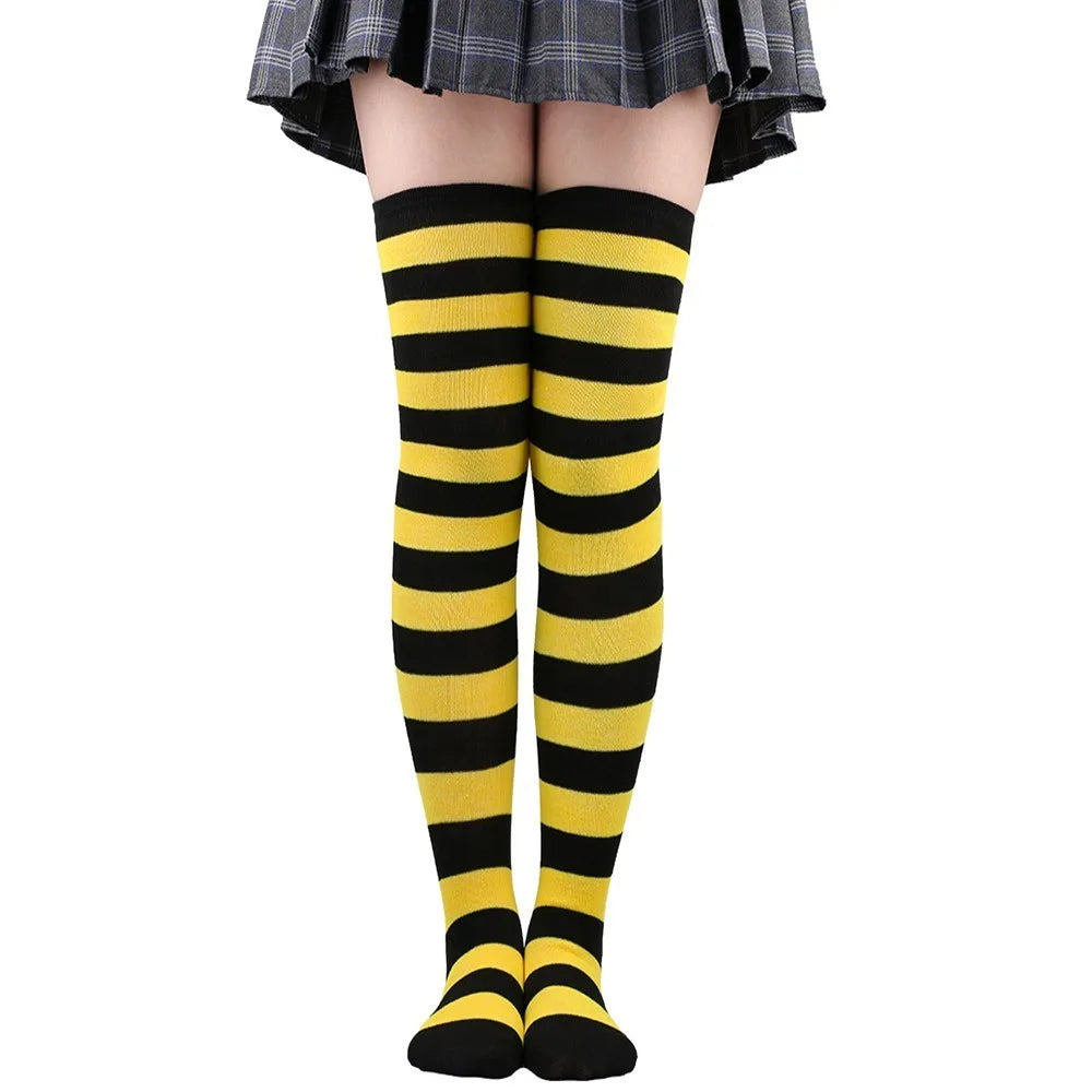 Over-Knee Colorful Striped Stockings