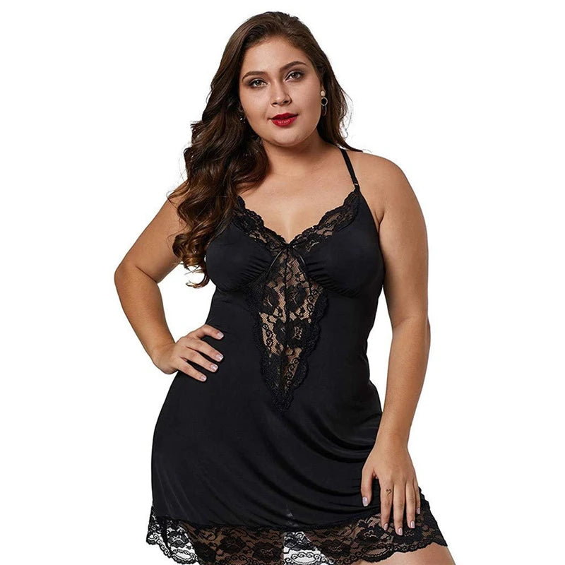 Plus Size Nightdress Satin Lingerie Sets