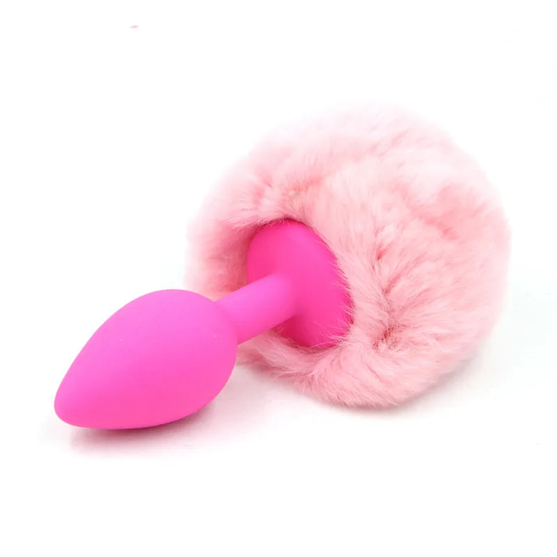 Rabbit Tail Silicone Anal Plug