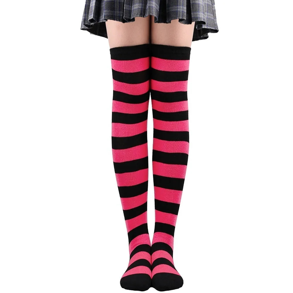 Over-Knee Colorful Striped Stockings