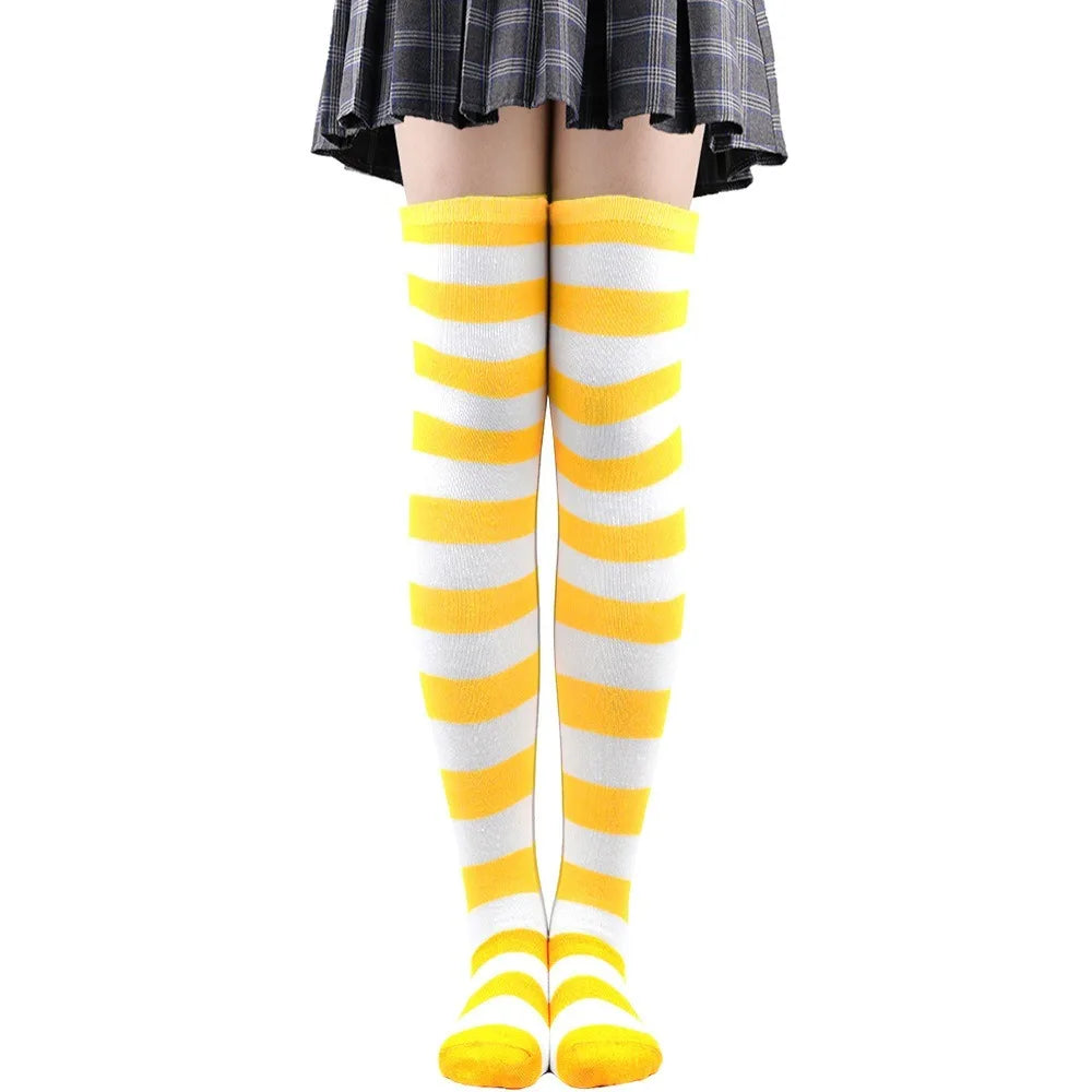 Over-Knee Colorful Striped Stockings