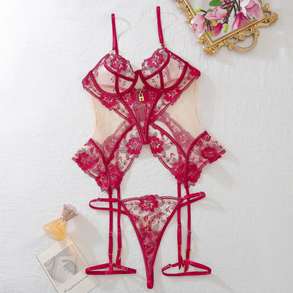 Lace Tulle Floral G-String Fantasy Underwear