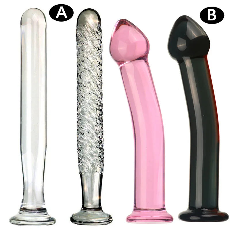 Glass anal dildo butt plug g-spot stimulator