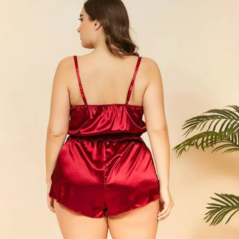 Plus Size Pajamas Set Camisole and Shorts Sleepwear