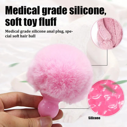 Rabbit Tail Silicone Anal Plug