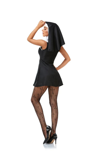 Sexy Nun Sleeveless Dress Stage Suit