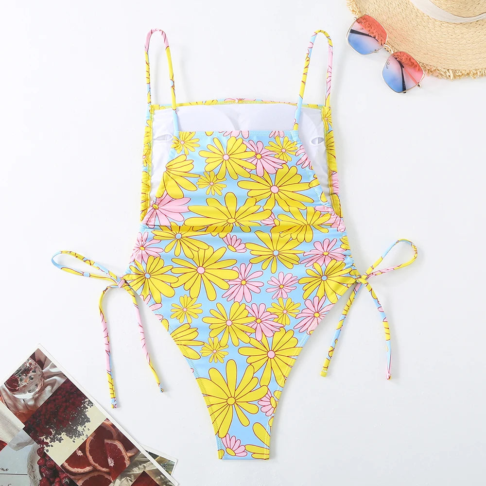 Maillot de bain une pièce à imprimé floral