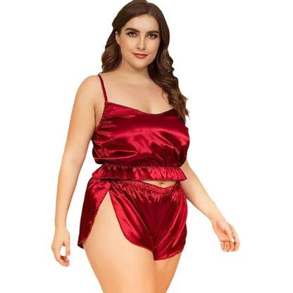 Plus Size Pajamas Set Camisole and Shorts Sleepwear