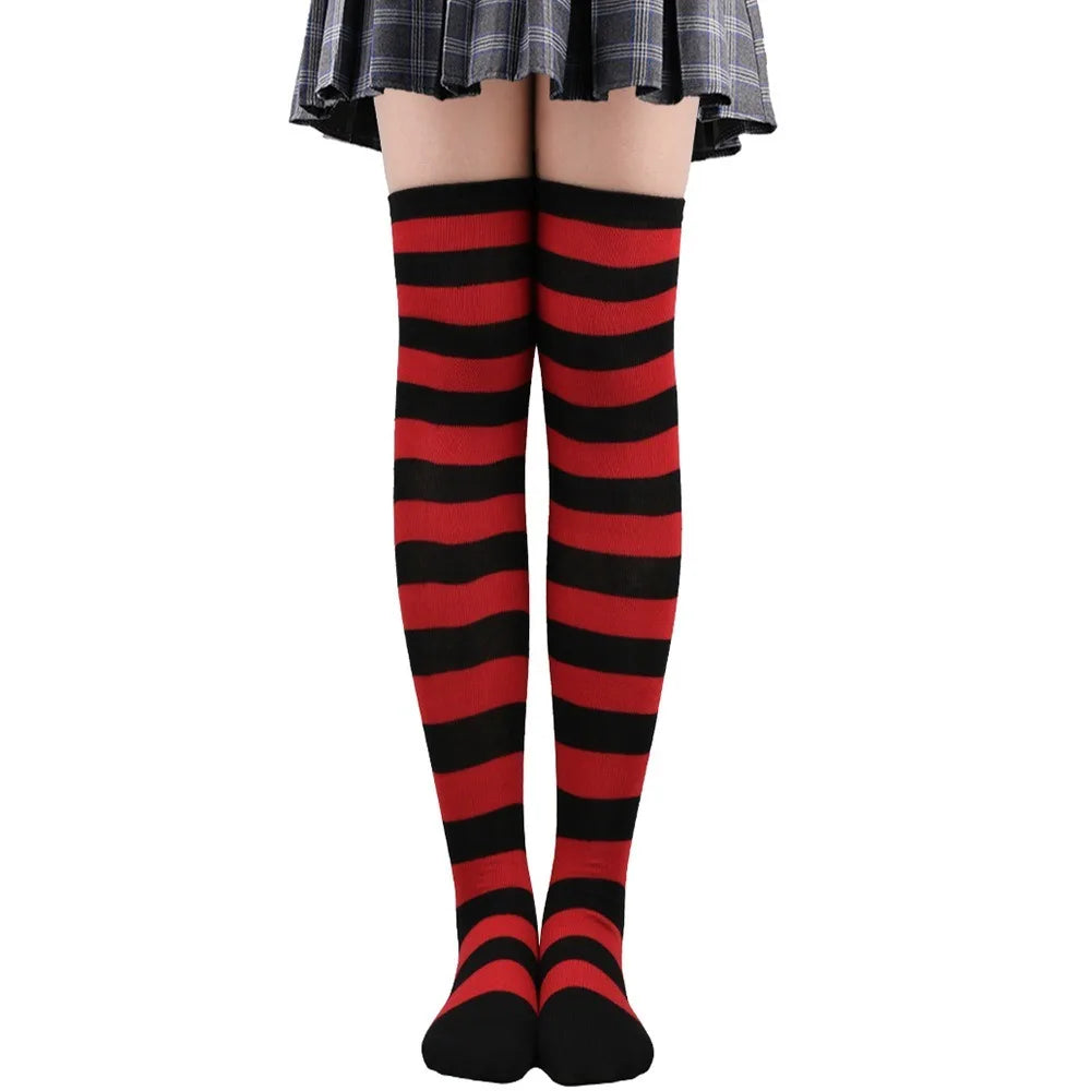 Over-Knee Colorful Striped Stockings