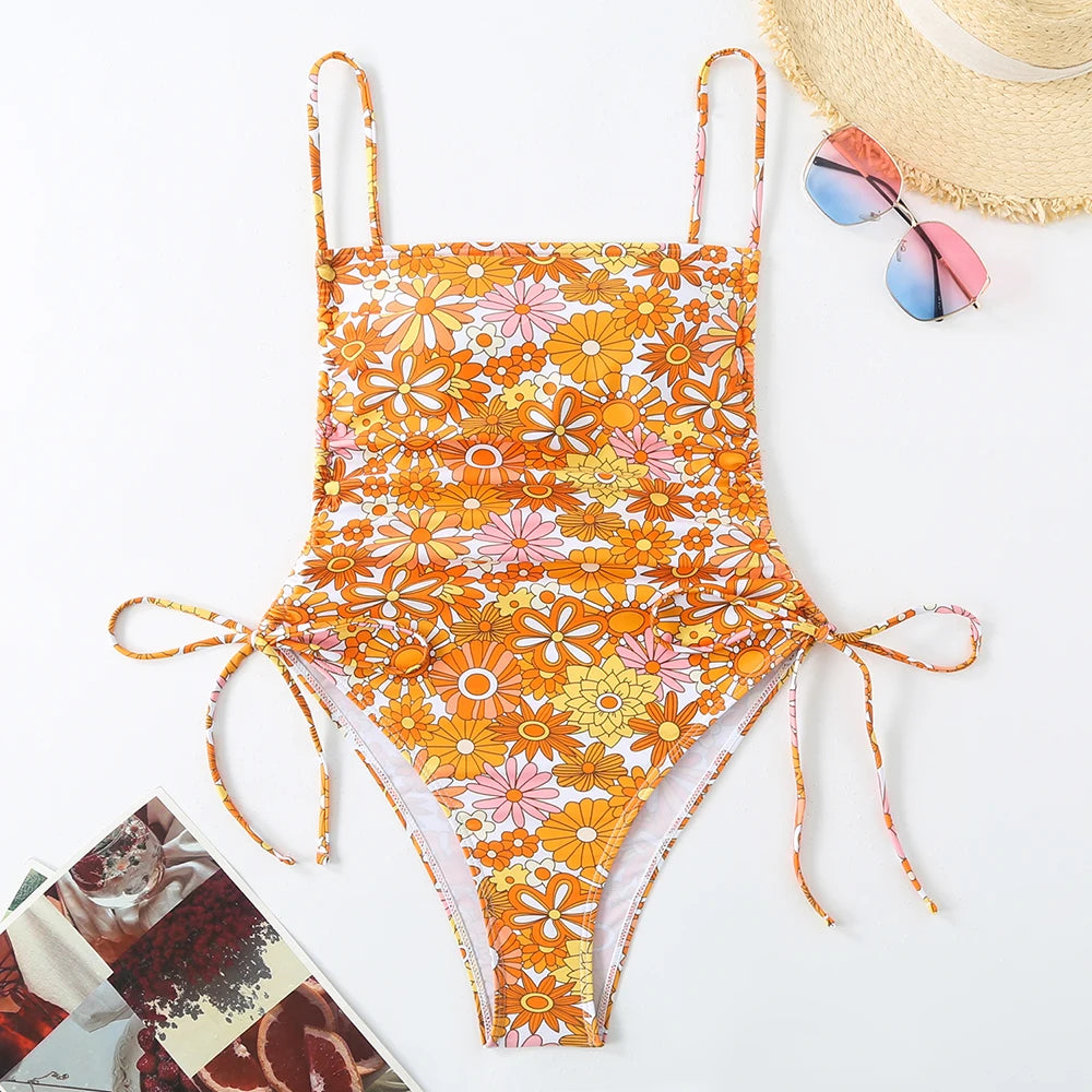 Maillot de bain une pièce à imprimé floral