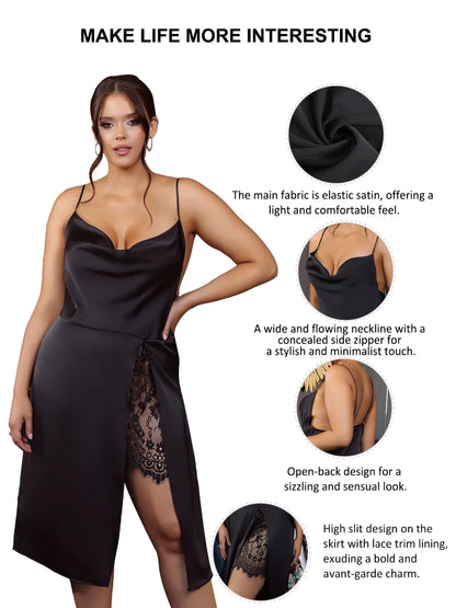 Curve Satin Slip Dress Babydolls