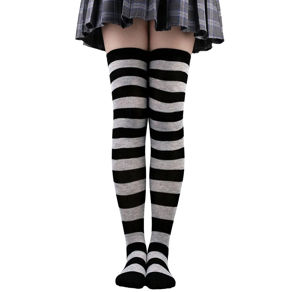 Over-Knee Colorful Striped Stockings